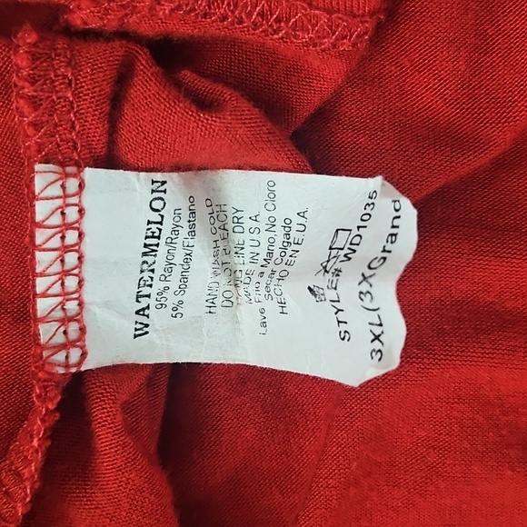 Watermelon Rust Color Cold Shoulder Dress with Ruffle - Picture 12 of 12